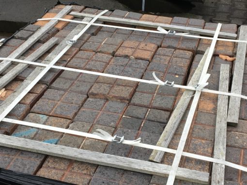 300qm Alte Münchner Gehwegplatten 14x14cm aus Rückbau – Bild 7