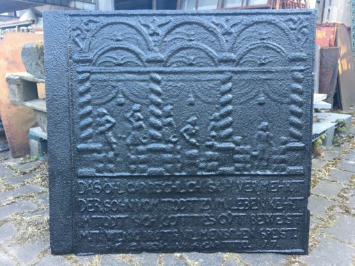 Ofenplatte Original Eisenguss von 1677 Ölwunder