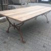 Gartentisch Schmiedeeisen mit Platte 220x100cm aus alten Azobe Schiffplanken – Bild 3