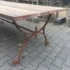 Gartentisch Schmiedeeisen mit Platte 220x100cm aus alten Azobe Schiffplanken